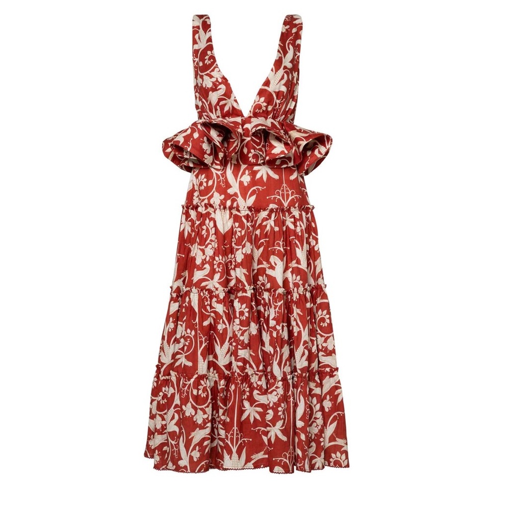Agua by Agua Bendita Linen Lago Maiz Midi Dress Extra Small - Picture 10 of 12